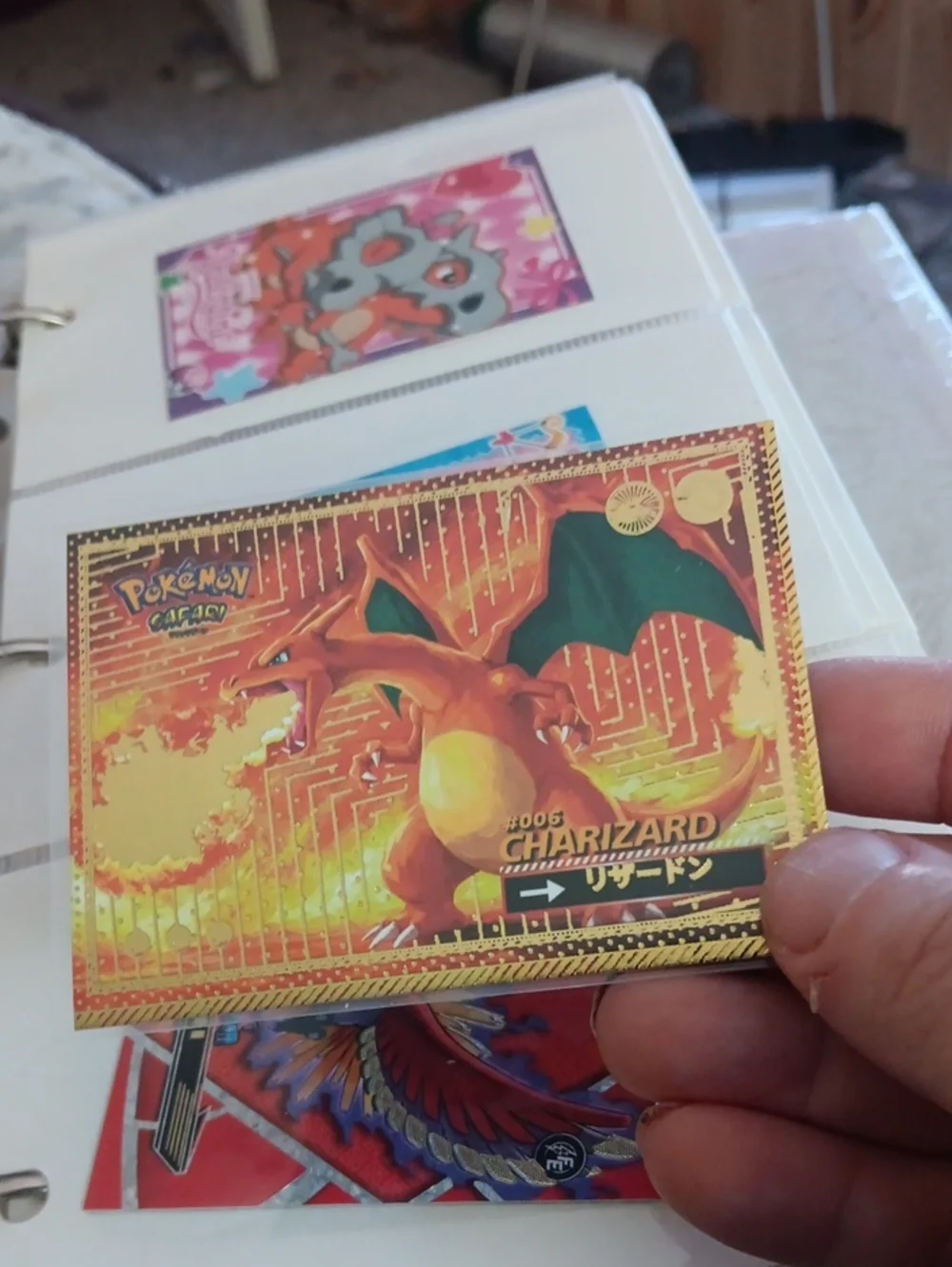 Pokemon Charizard Trading Card - Orange, Red, Green, Yellow, Gold